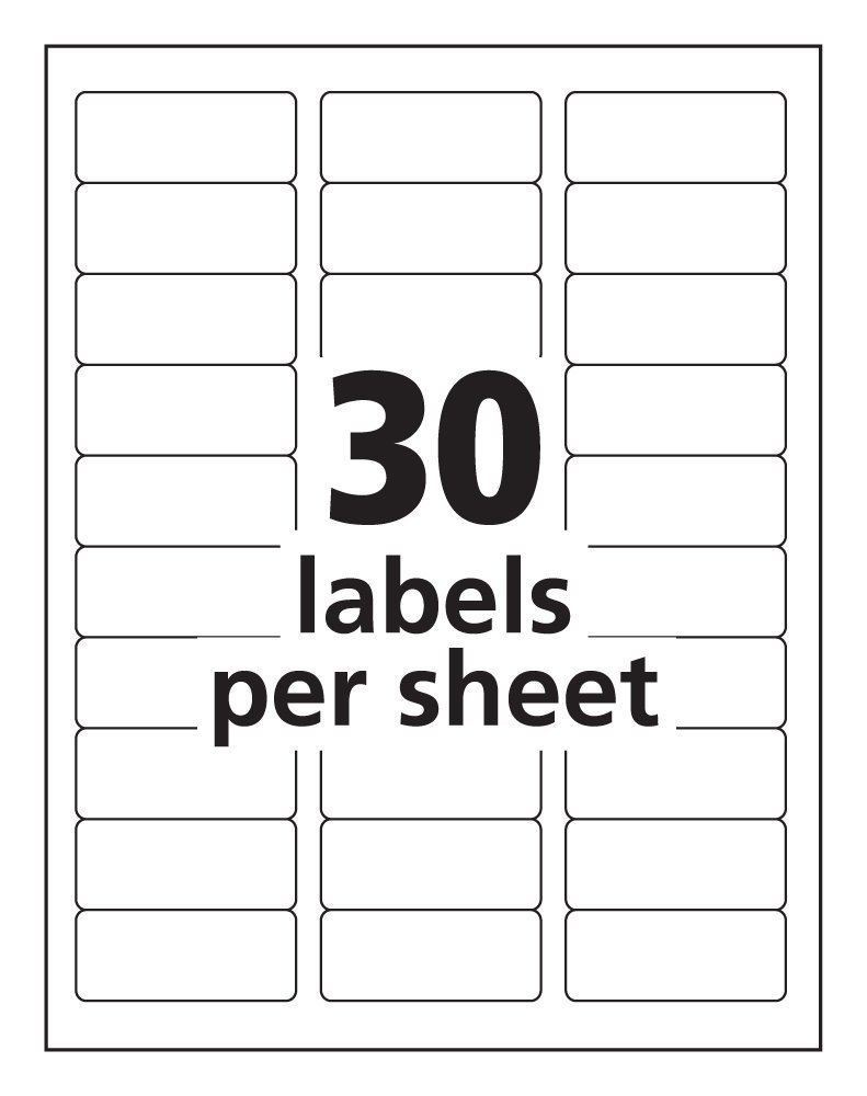 avery labels 30 per sheet template
